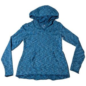 TANGERINE Women Small Turquoise Marl Stretch‎ Blend Pullover Hoodie